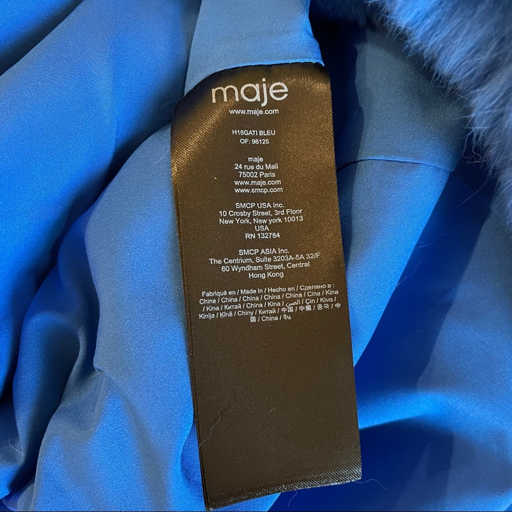 Maje Blue Rabbit coat - Picture 6 of 14